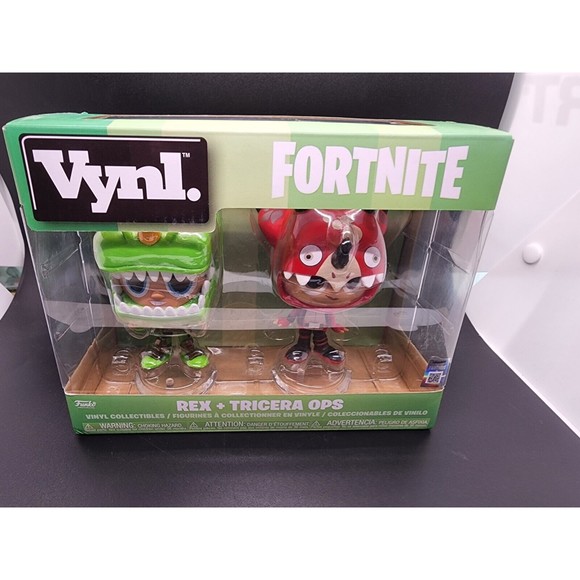 Funko: Rex + Tricera Ops. Vinyl Vynl Fortnite 2-Pack (2018), NIB New-In-Box - Picture 2 of 9